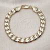 Pulsera Básica 04.213.0299.08 Oro Laminado, Diseño de Cubana, Pulido, Tono Dorado (Thickness, 8 Inches Length)