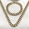 Collar y Pulsera 06.435.0002 Acero Inoxidable, Diseño de Miami Cubana, Pulido, Tono Dorado