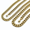 Collar y Pulsera 06.435.0002 Acero Inoxidable, Diseño de Miami Cubana, Pulido, Tono Dorado
