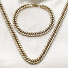 Collar y Pulsera 06.278.0016.1 Acero Inoxidable, Diseño de Miami Cubana, Pulido, Tono Dorado