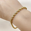 Pulsera Básica 03.435.0005.09 Acero Inoxidable, Diseño de Rope, Pulido, Tono Dorado (Thickness, 9 Inches Length)