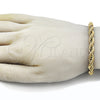 Pulsera Básica 03.435.0006.09 Acero Inoxidable, Diseño de Rope, Pulido, Tono Dorado (Thickness, 9 Inches Length)