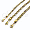 Pulsera Básica 03.435.0006.09 Acero Inoxidable, Diseño de Rope, Pulido, Tono Dorado (Thickness, 9 Inches Length)