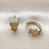 Argolla Huggie 02.156.0729.15 Oro Laminado, Diseño de Corazón, Pulido, Tres Tonos