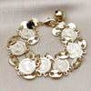Pulsera Elegante 03.331.0323.08 Oro Laminado, Diseño de Puff Mariner, Diamantado, Tres Tonos (24 MM Thickness, 8 Inches Length)