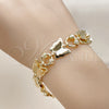 Pulsera Elegante 03.331.0324.08 Oro Laminado, Diseño de Mariposa, Mate, Tono Dorado (Thickness, 8 Inches Length)
