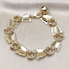 Pulsera Elegante 03.331.0324.08 Oro Laminado, Diseño de Mariposa, Mate, Tono Dorado (Thickness, 8 Inches Length)