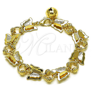 Pulsera Elegante 03.331.0324.08 Oro Laminado, Diseño de Mariposa, Mate, Tono Dorado (Thickness, 8 Inches Length)