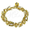 Pulsera Elegante 03.331.0324.08 Oro Laminado, Diseño de Mariposa, Mate, Tono Dorado (Thickness, 8 Inches Length)