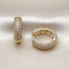 Argolla Huggie 02.283.0268.18 Oro Laminado, con Blanca Zirconia Cubica, Pulido, Tono Dorado