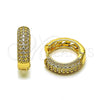 Argolla Huggie 02.283.0268.18 Oro Laminado, con Blanca Zirconia Cubica, Pulido, Tono Dorado