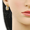 Argolla Huggie 02.283.0270.15 Oro Laminado, con Blanca Zirconia Cubica, Pulido, Tono Dorado