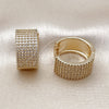 Argolla Huggie 02.283.0272.20 Oro Laminado, con Blanca Zirconia Cubica, Pulido, Tono Dorado