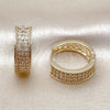 Argolla Huggie 02.283.0274.20 Oro Laminado, con Blanca Zirconia Cubica, Pulido, Tono Dorado