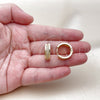 Argolla Huggie 02.283.0278.18 Oro Laminado, con Blanca Micro Pave, Pulido, Tono Dorado