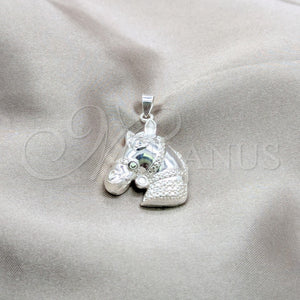 Dije Elegante 05.393.0003 Plata Rodinada, Diseño de Caballo, Pulido, Tono Plateado