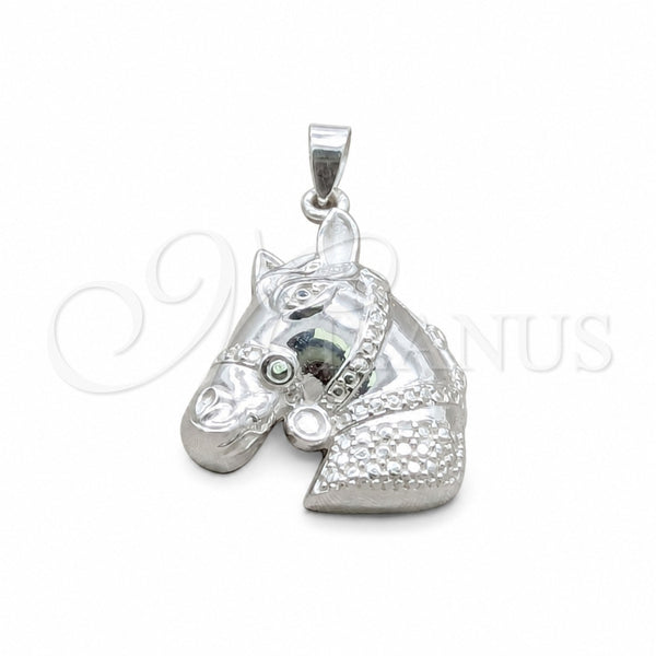 Dije Elegante 05.393.0003 Plata Rodinada, Diseño de Caballo, Pulido, Tono Plateado