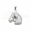 Dije Elegante 05.393.0003 Plata Rodinada, Diseño de Caballo, Pulido, Tono Plateado