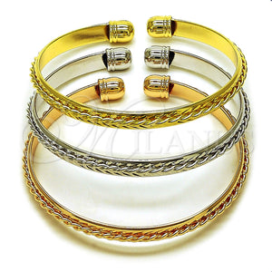 Aro Trio 07.170.0058 Oro Laminado, Diseño de Torcido, Pulido, Tres Tonos (06 MM Thickness, One size fits all)