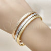Aro Trio 07.170.0059 Oro Laminado, Diseño de Llave Griega, Diamantado, Tres Tonos (Thickness, One size fits all)