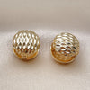 Argolla Huggie 02.195.0358.15 Oro Laminado, Diseño de Bola, Diamantado, Tono Dorado