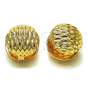 Argolla Huggie 02.195.0358.15 Oro Laminado, Diseño de Bola, Diamantado, Tono Dorado