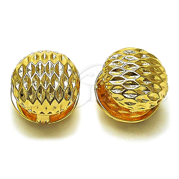 Argolla Huggie 02.195.0358.15 Oro Laminado, Diseño de Bola, Diamantado, Tono Dorado