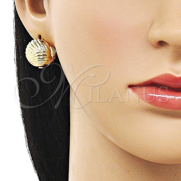 Argolla Huggie 02.195.0359.15 Oro Laminado, Diseño de Bola, Diamantado, Tono Dorado