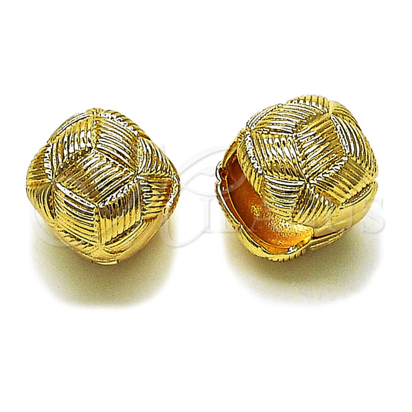 Argolla Huggie 02.195.0360.16 Oro Laminado, Diseño de Bola, Diamantado, Tono Dorado