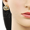 Arete Dormilona 02.195.0364 Oro Laminado, Diseño de Torcido, Pulido, Tono Dorado