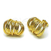 Arete Dormilona 02.195.0364 Oro Laminado, Diseño de Torcido, Pulido, Tono Dorado