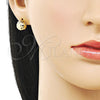 Arete Dormilona 02.163.0386 Oro Laminado, Diamantado, Tono Dorado