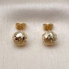 Arete Dormilona 02.163.0386 Oro Laminado, Diamantado, Tono Dorado