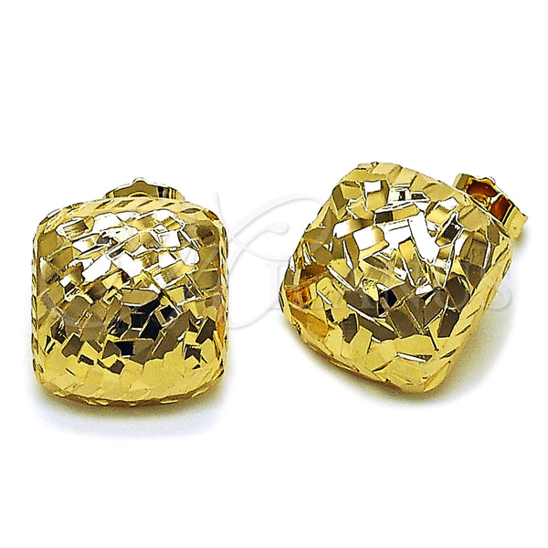 Arete Dormilona 02.163.0387 Oro Laminado, Diamantado, Tono Dorado