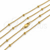 Gargantilla Basica 04.213.0248.16 Oro Laminado, Diseño de Rolo y Bola, Pulido, Tono Dorado (Grosor 01 MM, 16 Pulgadas de Largo)