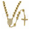 Rosario Mediano 09.213.0067.24 Oro Laminado, Diseño de Guadalupe y Crucifijo, Pulido, Tono Dorado