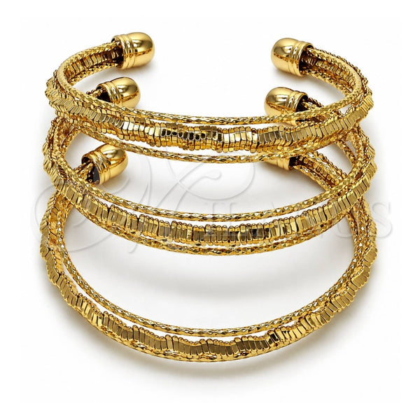 Aro Trio 07.282.0043 Oro Laminado, Diamantado, Tono Dorado (Grosor 09 MM, Talla Unica)