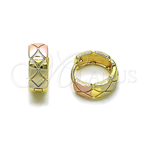 Argolla Huggie 02.213.0820.14 Oro Laminado, Pulido, Tres Tonos