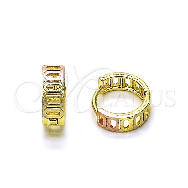 Argolla Huggie 02.213.0822.14 Oro Laminado, Pulido, Tres Tonos