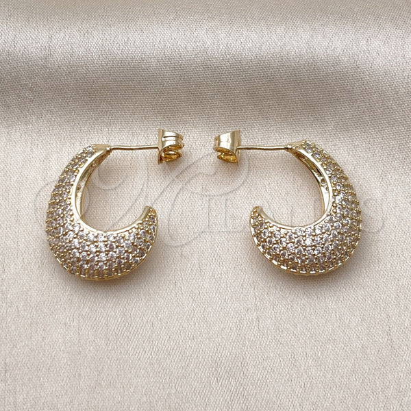 Arete Dormilona 02.283.0290 Oro Laminado, con Blanca Zirconia Cubica, Pulido, Tono Dorado