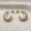 Arete Dormilona 02.283.0290 Oro Laminado, con Blanca Zirconia Cubica, Pulido, Tono Dorado