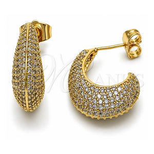 Arete Dormilona 02.283.0290 Oro Laminado, con Blanca Zirconia Cubica, Pulido, Tono Dorado