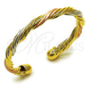 Aro Individual 07.170.0065 Oro Laminado, Diseño de Torcido y Hueco, Pulido, Tres Tonos (Thickness, One size fits all)