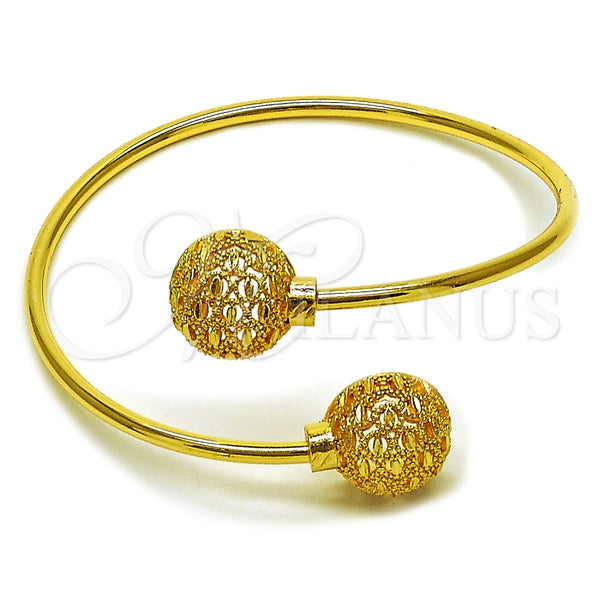 Aro Individual 07.170.0067 Oro Laminado, Diseño de Bola, Diamantado, Tono Dorado (Thickness, One size fits all)