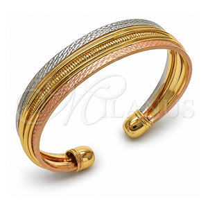 Aro Individual 07.170.0069 Oro Laminado, Diamantado, Tres Tonos (Grosor 15.2 MM, Talla Unica)