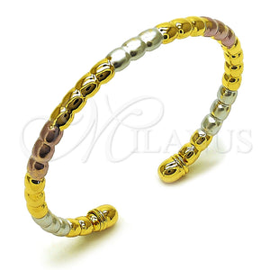 Aro Individual 07.170.0070 Oro Laminado, Diseño de Hueco, Pulido, Tres Tonos (05 MM Thickness, One size fits all)