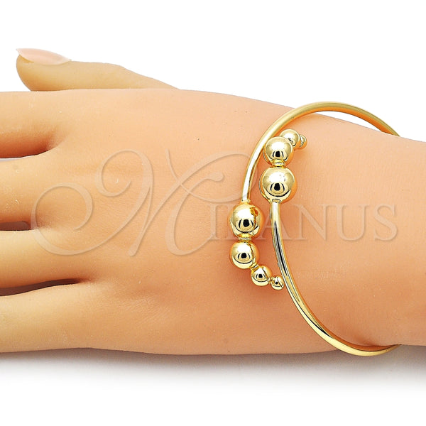 Aro Individual 07.170.0072 Oro Laminado, Diseño de Bola, Pulido, Tono Dorado (Thickness, One size fits all)