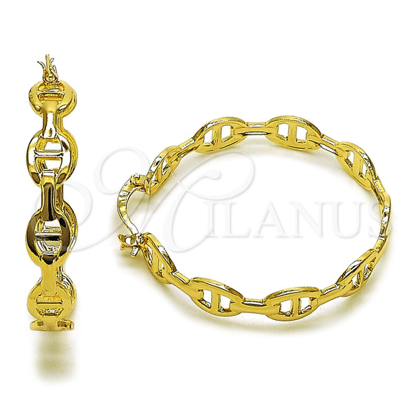 Argolla Mediana 02.170.0515.40 Oro Laminado, Diseño de Puff Mariner, Pulido, Tono Dorado