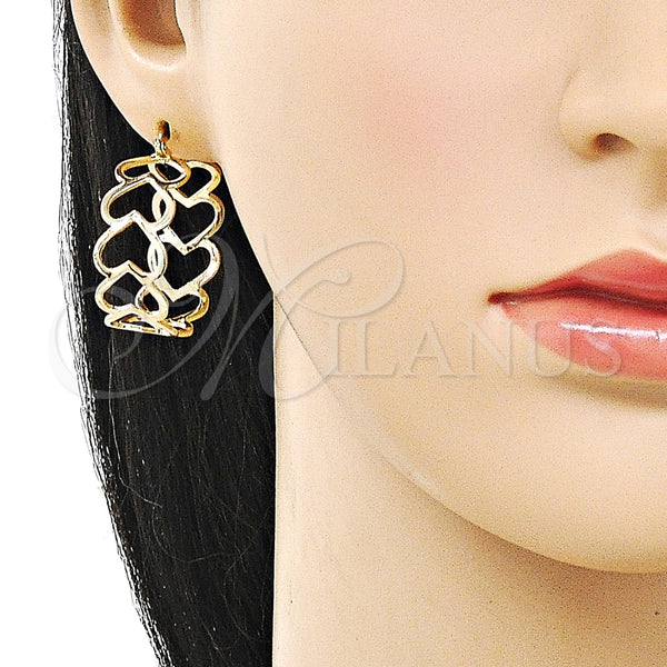 Argolla Mediana 02.170.0519.30 Oro Laminado, Diseño de Corazón, Pulido, Tono Dorado