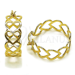 Argolla Mediana 02.170.0519.30 Oro Laminado, Diseño de Corazón, Pulido, Tono Dorado